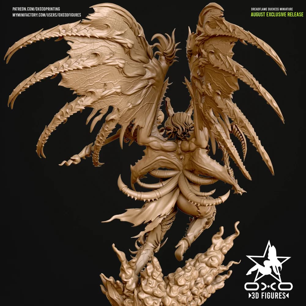 Duquesa da Chama Sombria — Miniatura 3D Fantasia Sombria | OXO3D