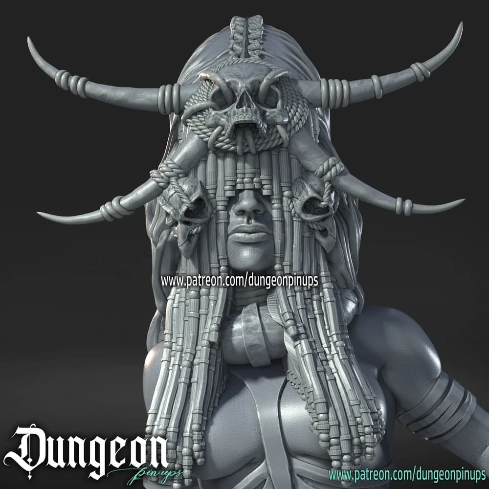 Scarlet Vorenda — Miniatura 3D Fantasia Tribal | RN Estudio