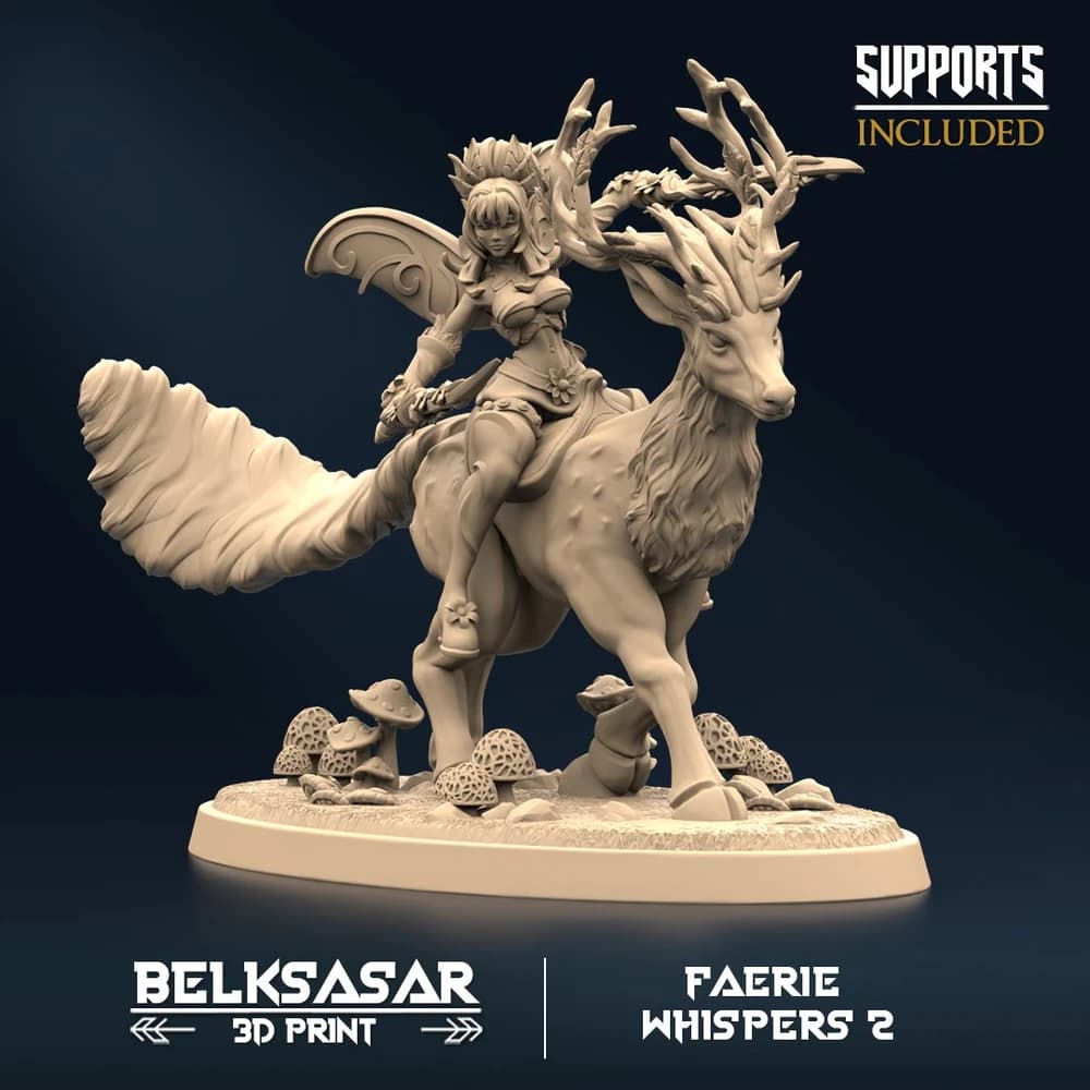 Domadora de Bestas Espirituais B — Miniatura 3D Fantasia Pinup | Belksasar