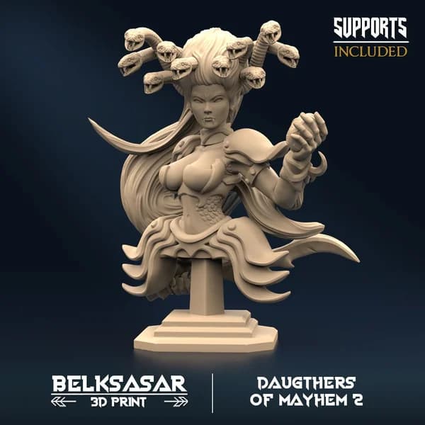 Busto de Medusa — Miniatura 3D Fantasia | Belksasar
