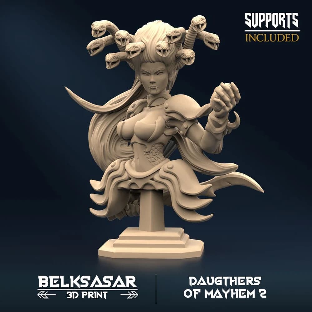 Busto de Medusa — Miniatura 3D Fantasia | Belksasar