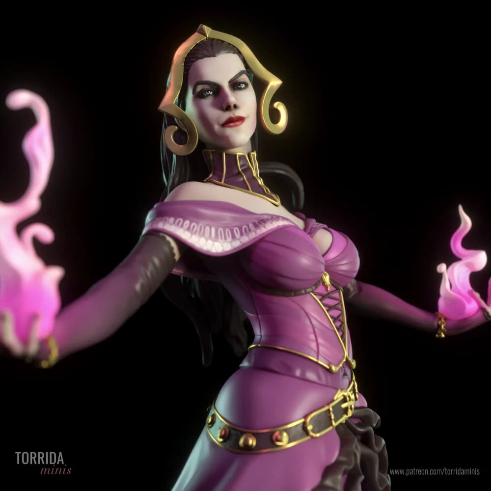 Liliana Vess — Miniatura 3D Fantasia Sombria | Torrida Minis