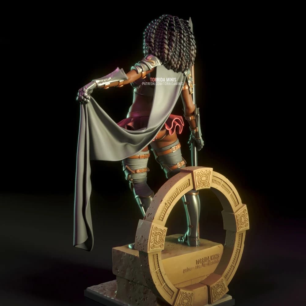 Iza — Miniatura 3D Guerreira Fantasia | Torrida Minis