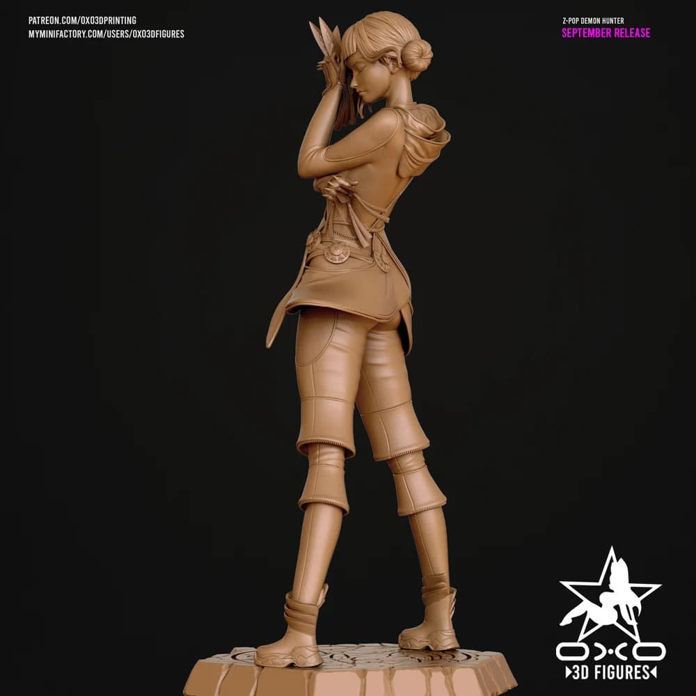 Zoey Caçadora de Demônios K-pop — Miniatura 3D Fantasia Oriental | OXO3D