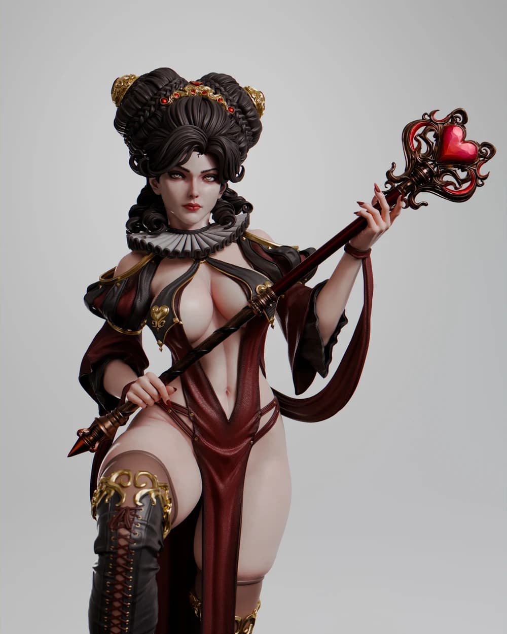 Rainha de Copas — Miniatura 3D Fantasia | Elite Pinup 3D
