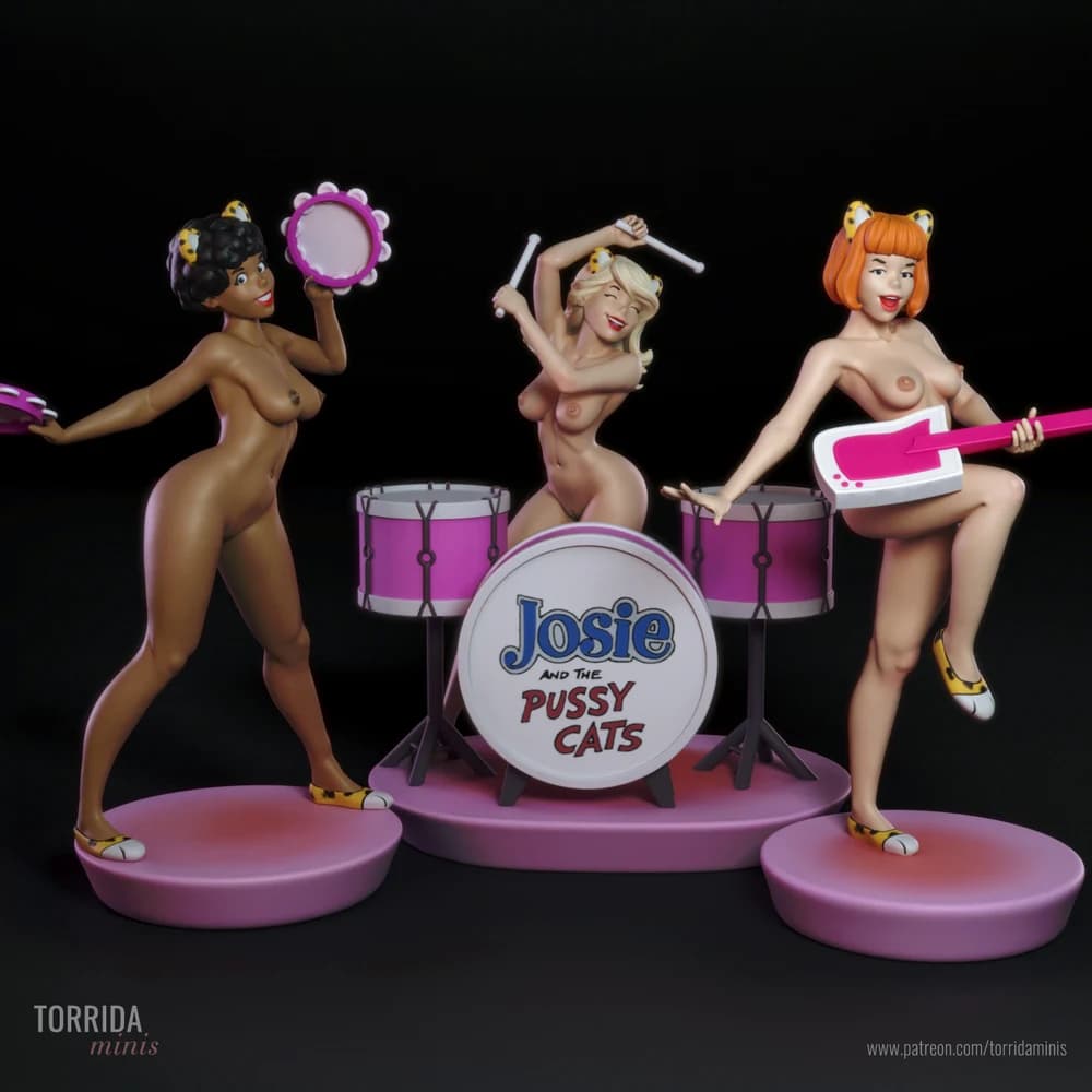 Josie e as Gatinhas — Miniatura 3D Pin-up Retro | Torrida Minis