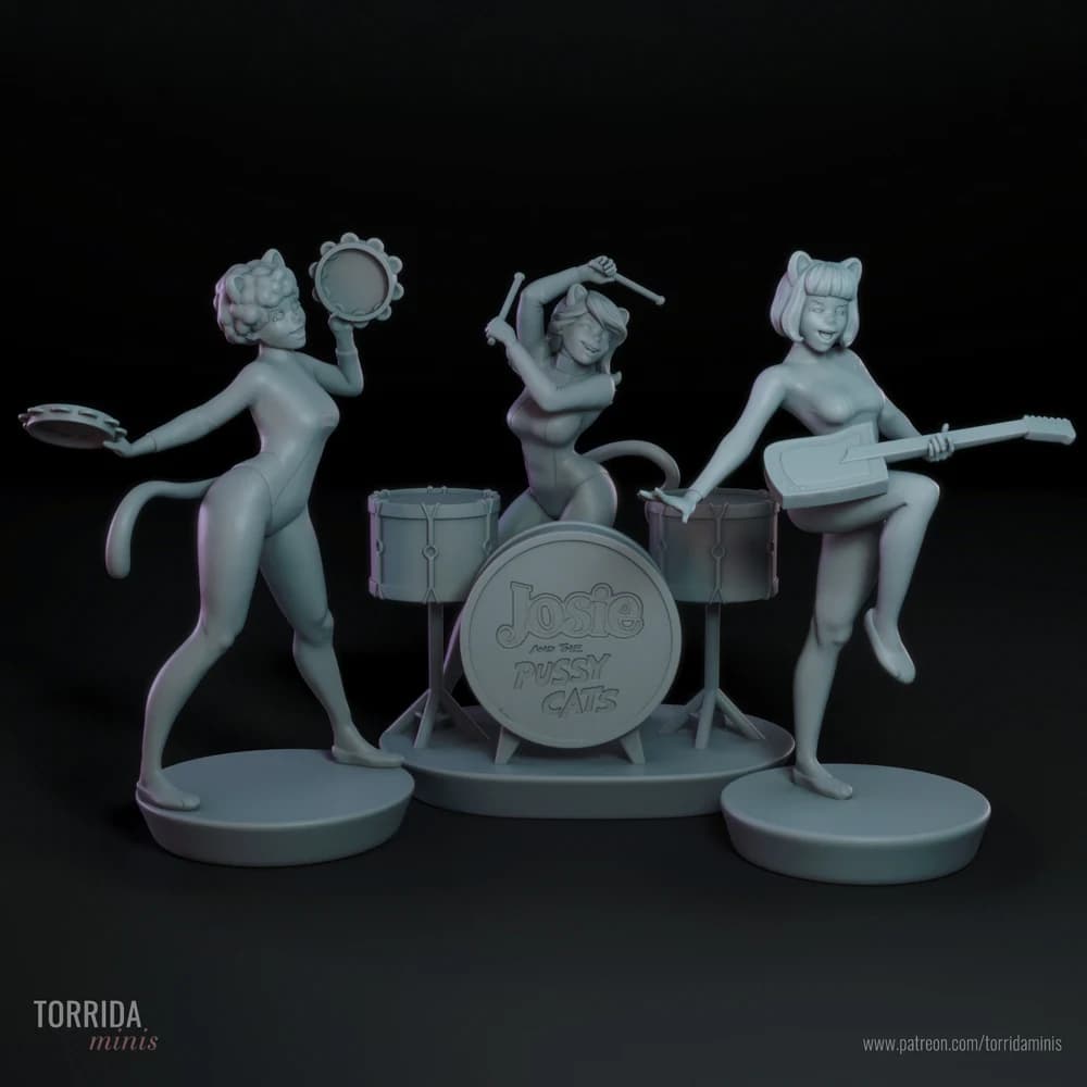 Josie e as Gatinhas — Miniatura 3D Pin-up Retro | Torrida Minis