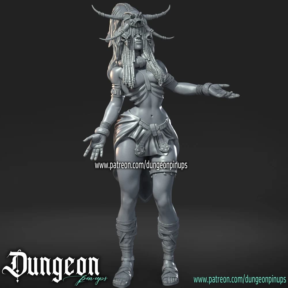 Scarlet Vorenda — Miniatura 3D Fantasia Tribal | RN Estudio