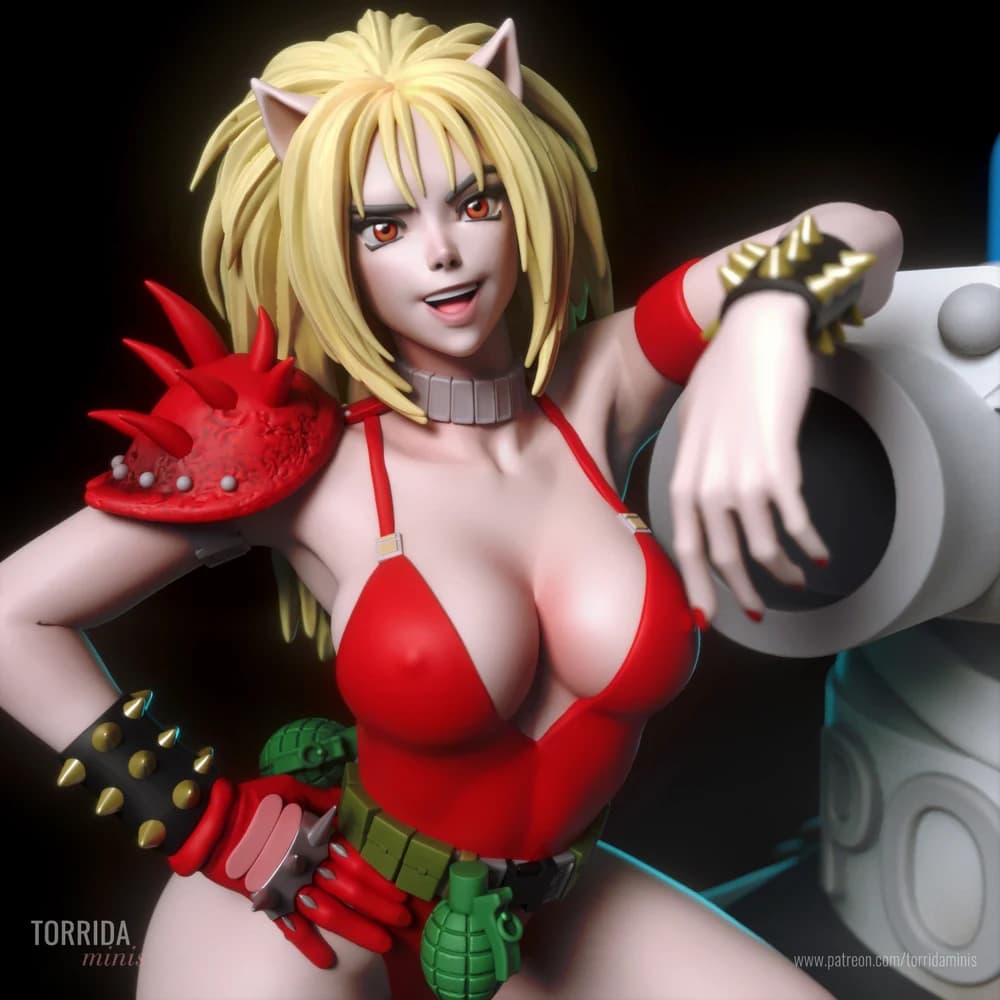 Anna e Uni, Irmãs Puma — Miniatura 3D Cyberpunk | Torrida Minis